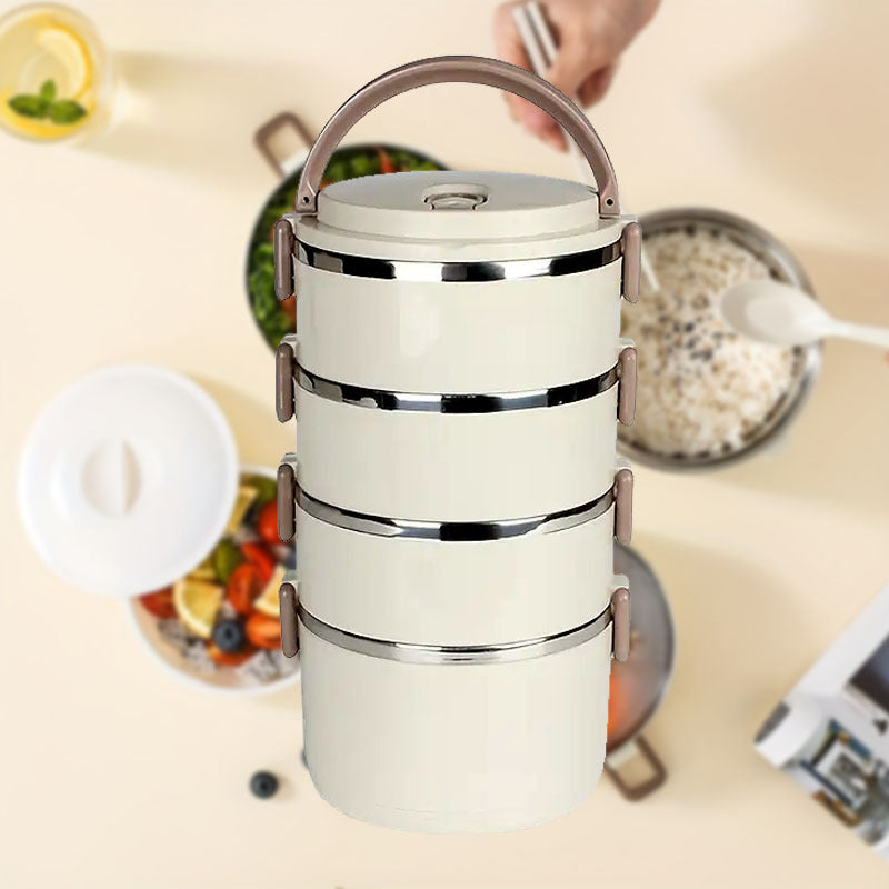 Lonchera de Acero Inoxidable de Gran Capacidad - Caja Térmica Portátil para la Escuela, Camping y Trabajo - Accesorios Ideales para Organización y Almacenamiento en Cocina