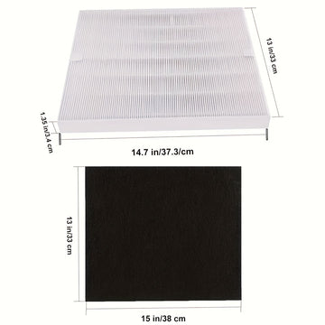 Filtros de purificador de aire Compatible con Coway Airmega AP-1512HH y 200M: tamaños de 37,3" x 14,7" y 38" x 15" - Material de PC