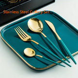 KEMORELA 24 piezas de colección de utensilios de acero inoxidable, incluyendo cuchillo, tenedor y cuchara, juego de cubiertos de cocina de primera calidad, apto para lavavajillas.