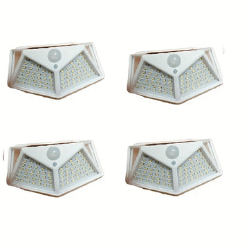 Luces solares para exteriores [100 LED / 3 modos de operación], lámpara de seguridad solar con sensor de movimiento, ideal para jardín, cerca, patio, cochera y terraza