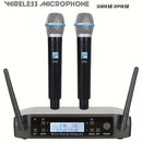 Sistema de micrófono inalámbrico GLXD487C Pro con 2 micrófonos de mano 200 frecuencia para presentaciones en escenarios, conferencias, karaoke en casa y bodas