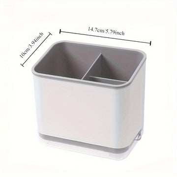 Organizador de Baño Moderno con Múltiples Compartimentos - Portacepillos de Dientes y Pasta Dental Desmontable con Drenaje de Agua, Ideal para Cepillos, Peines y Artículos de Aseo