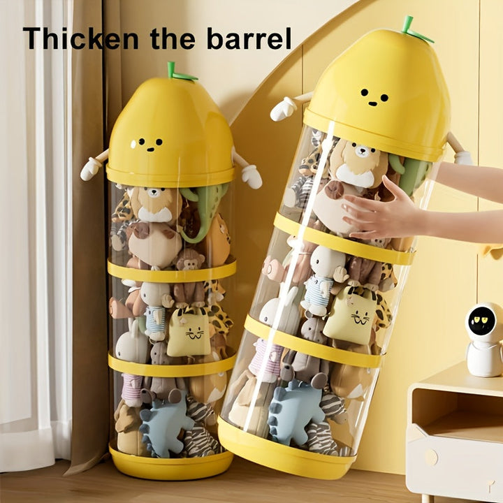 Cubos de Almacenamiento de Plástico Apilables y Modernos - Cilíndricos Transparentes para Juguetes, Muñecas y Marionetas - Cajas de Clasificación de Gran Capacidad, Canastas, Contenedores y Organizadores para la Organización del Hogar