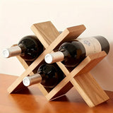 Sostenedor de Vino de Madera Apilable - Construcción de Tronco Sólido, Estilo Europeo, Estantería de Almacenamiento de Licores Multi-Ranura para Decoración del Hogar