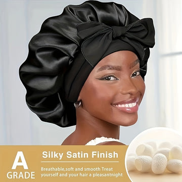 Gorros multiusos para dormir y baño Awegeo para mujer: protectores de cabello transpirables y súper suaves, ideales para la noche, el baño y el hogar, cubierta reutilizable sin fragancia para el cuidado del cabello húmedo y peinados elegantes, cierre con