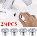 2/4pcs Cubierta de Desbordamiento de Agujero de Fregadero de Plástico para Cocina y Baño, Tapa de Desagüe de Baño, Tapón Redondo de Desbordamiento para Lavabo