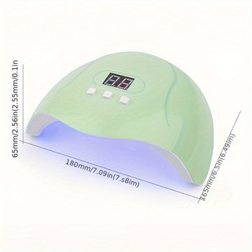 Juego de 6 Herramientas para Uñas Artísticas con Lámpara de 18 Luces LED Rosa, Función Inteligente de Inducción y Temporizador, Compatible con Diferentes Esmaltes y Pegamentos, Máquina para Manos y Pies, 54W