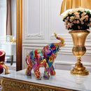 1pc Estatua de resina de elefante colorida, decoración versátil para el hogar para la sala de estar, el soporte de TV, el estudio, la oficina - Ideal para Navidad, Acción de Gracias, Año Nuevo, Día de San Valentín, celebraciones univer