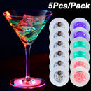 Conjunto de 5 posavasos iluminados para bar, luces LED para Navidad, fiesta de bodas en KTV y decoración de jarrones de copa de cóctel