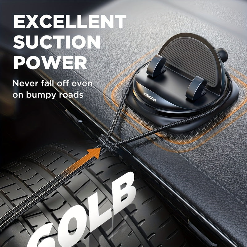 JOYROOM Soporte de teléfono para coche [Diseño de resorte ajustable] Soporte de teléfono para salpicadero 360° rotativo con silicona antideslizante compatible con Iphone, Samsung y otros teléfonos inteligentes.