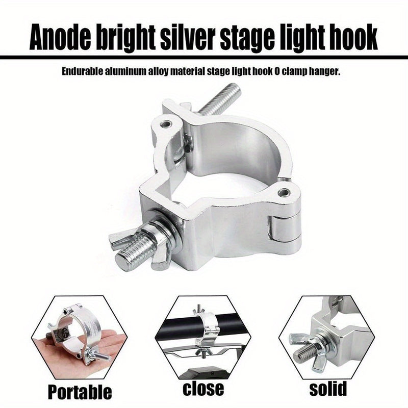1pc Abrazadera de Aleación de Aluminio para Luces de Escenario, Soporte Rápido y Duradero con Clip, Ganchos Colgantes Plateados 18-21mm 38-52mm para LED PAR, Spotlights y Cabezales Móviles