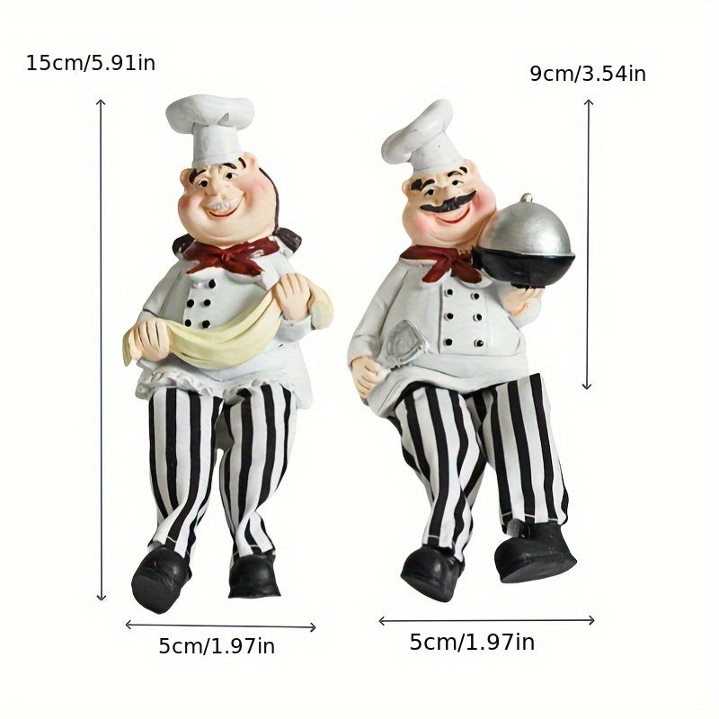 1 par de muñecos de pierna de pantalón decorativos de resina para chef, pareja de chefs americanos para cocina, cafetería, pastelería, restaurante occidental, colección de esculturas de chef para decoración del salón