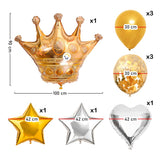 Globos Metalizados Corona Rey Fiesta Temática OE246
