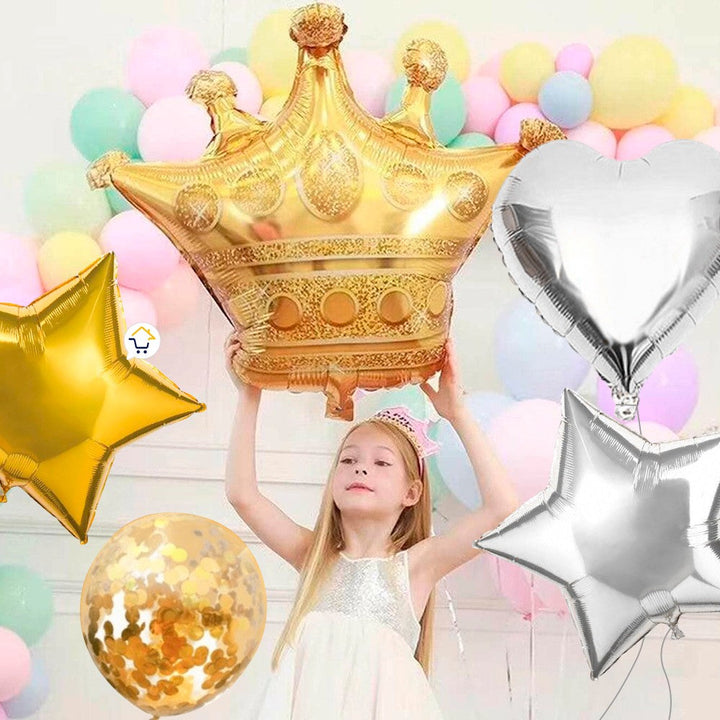 Globos Metalizados Corona Rey Fiesta Temática OE246