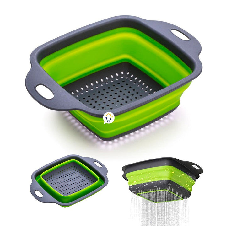 Colador Plegable Pequeño Escurridor Silicona Ahorra Espacio Cocina LD6112