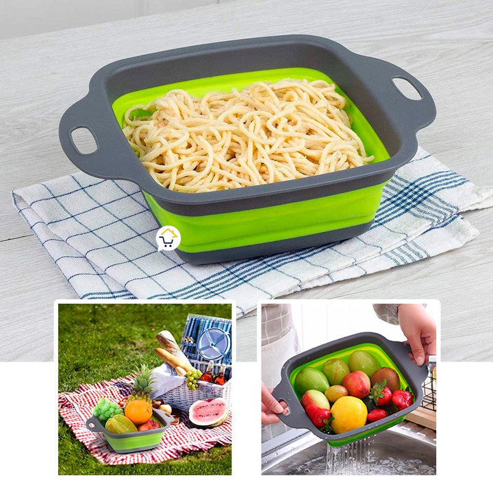 Colador Plegable Pequeño Escurridor Silicona Ahorra Espacio Cocina LD6112