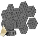 12 piezas de paneles acústicos autoadhesivos LDQ 12"x10"x0,4" - Paneles de espuma de alta densidad con diseño de Y, resistentes al fuego, absorción de ruido y eliminación de eco para hogares, estudios, oficinas (negro/gris oscuro/blanco), paneles de pare