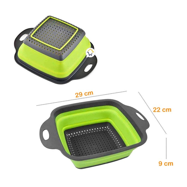 Colador Plegable Pequeño Escurridor Silicona Ahorra Espacio Cocina LD6112