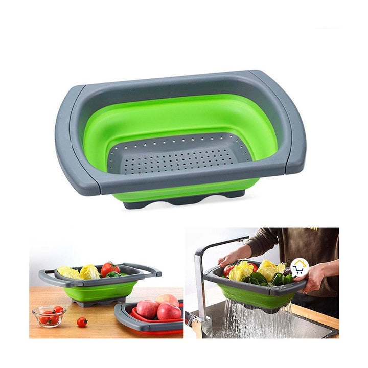 Escurridor Silicona Plegable Expandible Grande Ahorra Espacio Cocina LD6111