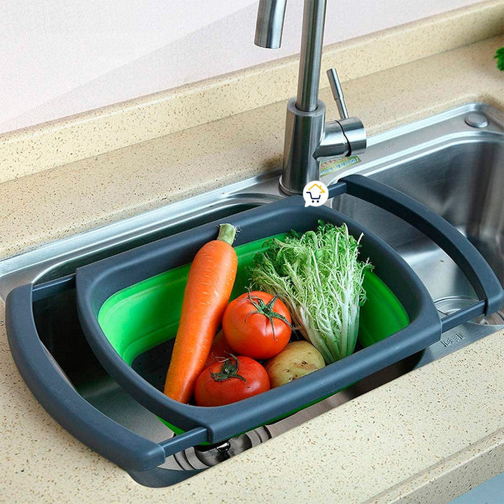 Escurridor Silicona Plegable Expandible Grande Ahorra Espacio Cocina LD6111