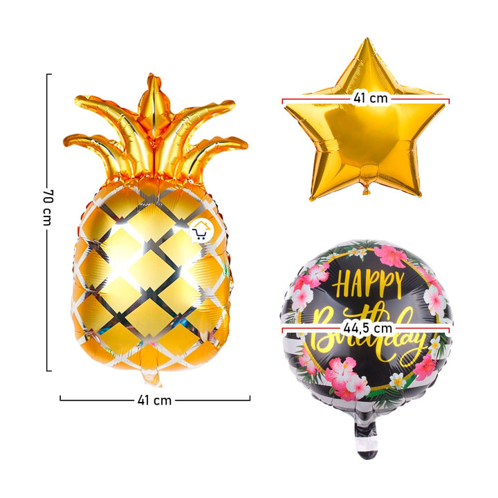 Globos Metalizados Piña Feliz Cumpleaños Fiesta OE237