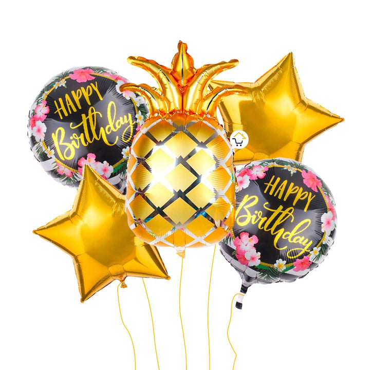 Globos Metalizados Piña Feliz Cumpleaños Fiesta OE237