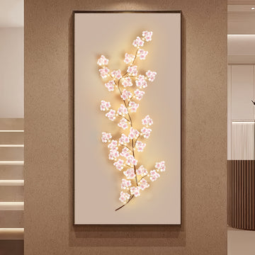 1 pieza de guirnalda de flores de cerezo iluminada con 100 luces de hadas, 1,8 m/5,9 pies - Decoración de pared floral rosa para bodas, fiestas y exhibición durante todo el año, material inodoro y resistente al clima, decoración interior | Guirnalda deco