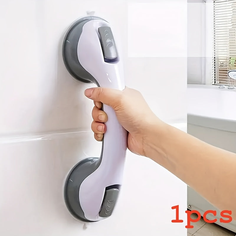 1 barra de agarre antideslizante blanca para ducha con ventosas - Plástico duradero, fácil instalación para seguridad en el baño y la ducha, sin pilas, regalo perfecto para el Día de San Valentín o Navidad, diseño elegante, construcción resistente