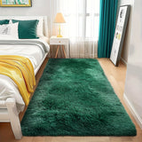 Alfombra Súper Esponjosa, Dormitorio, Alfombra de Área Moderna y Gruesa de Pelo Verde Oscuro, Suave y Cómoda Decoración de Alfombra Grande de Peluche, Sala de Estar, Aula, Verde Oscuro