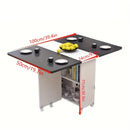 1pc Mesa de Comedor Plegable Cuadrada 100cm x 50cm x 77cm & Escritorio Móvil - Diseño Minimalista Moderno con 6 Ruedas, Mesa Retráctil para Ahorrar Espacio en Cocina, Comedor, Oficina en Casa - Construcción de Madera de Pino Sólido, Muebles de Oficina Du