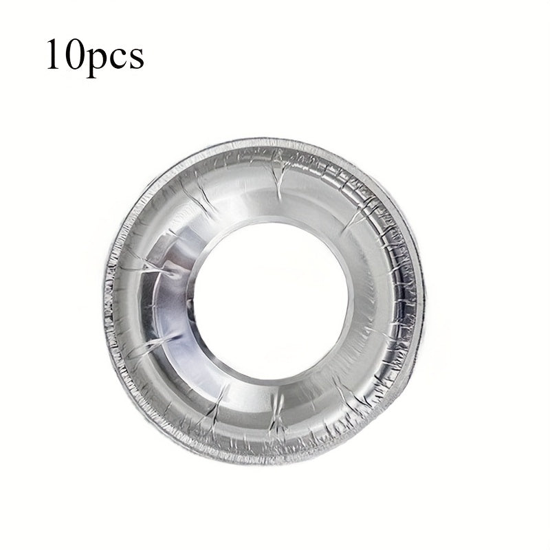10pcs Gaskest Antimanchas para Estufa de Gas - Anillos Redondos y Cuadrados de Aluminio Resistentes al Calor, Resistencia a Altas Temperaturas hasta 500°C, Protectores Fáciles de Limpiar para Quemadores de Gas e Inducción, Protector de Encimeras de Gas,