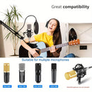 Soporte de micrófono ajustable de acero al carbono con brazo de boom, montaje de choque, pantalla de viento y soporte de filtro de pop - Montaje de escritorio con brazo de tijeras para transmisión en vivo, juegos, transmisión en vivo, grabación de audio