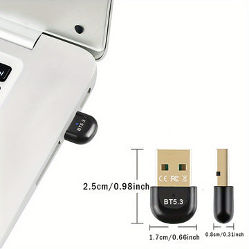 Adaptador de red USB BT5.3, receptor de ultralarga distancia con dongle USB, distancia máxima de 20m/65.61 pies (distancia abierta), adecuado para computadoras/auriculares/tarjetas de teclado/ratón/altafalantes y otros dispositivos, solo compatible con W