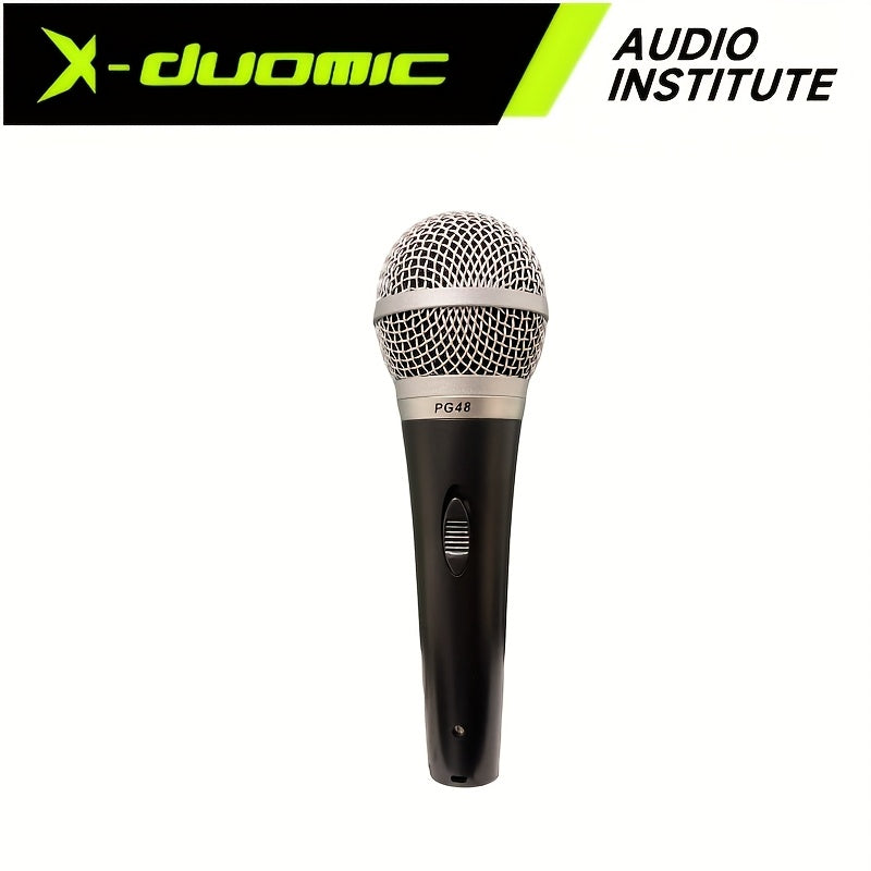 Micrófono de mano X-Duonic PG48 con cable - Alta calidad, duradero, con clip, ideal para KTV, canto y karaoke, fácil de usar, no necesita batería, accesorio de karaoke | Micrófono de sonido dinámico | Micrófono duradero