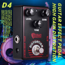 1 ud Pedal de Efecto de Guitarra D-4 de Alta Ganancia - Sonido Estilo Británico Verdadero con True Bypass, Tamaño Compacto y Construcción Duradera para Guitarristas Eléctricos