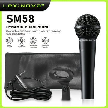 Micrófono Profesional de Alta Resistencia con Malla Metálica - Ideal para Actuaciones en Vivo, Grabación en Estudio, Podcasts y Streaming - Compatible con Karaoke, Mezcladores e Interfaces de Audio - Sin Necesidad de Batería/Energía, Conector 6.35mm, Dis