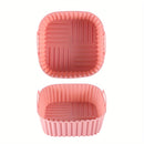 1pc Reutilizable Forro de Silicona Cuadrado para Air Fryer de 20,32cm para 4-7 QT, Insertos No Adherentes para Horno y Microondas, Accesorio de Air Fryer Fácil de Limpiar
