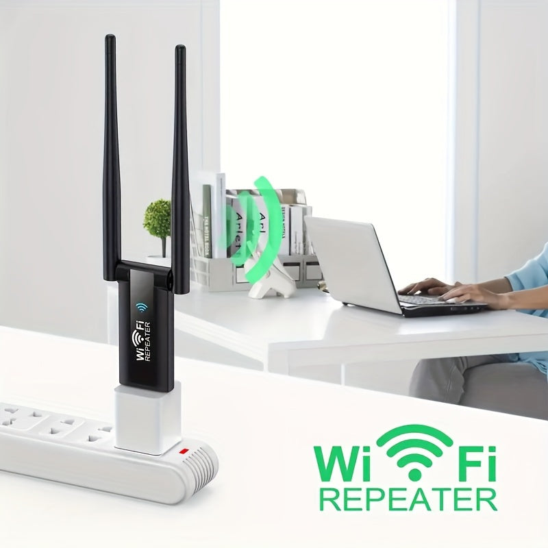 [WiFi de Largo Alcance 300Mbps] Extensor de WiFi de Largo Alcance de 300Mbps - 1ud Adaptador de Red USB 2.4G - Configuración Fácil, No Requiere Batería, Voltaje de Operación ≤36V