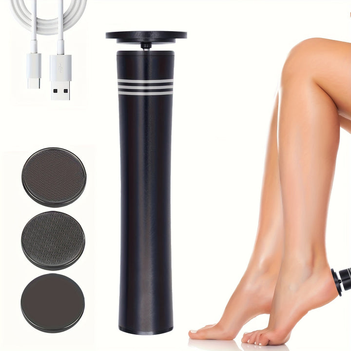 Amoladora eléctrica de mano portátil, carga USB, regulación de 2 velocidades, ideal para cuidado personal en el hogar, incluye cabezal de reemplazo opcional en blanco y