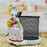 Soporte para Toalla de Acero Inoxidable con Diseño de Chef de Dibujos Animados (1 pieza) - Decoración de Cocina en Metal Pulido con Letrero de Bienvenida, Sombrero y Bigote de Lunares Rojos para Hogar, Restaurantes, Cafeterías