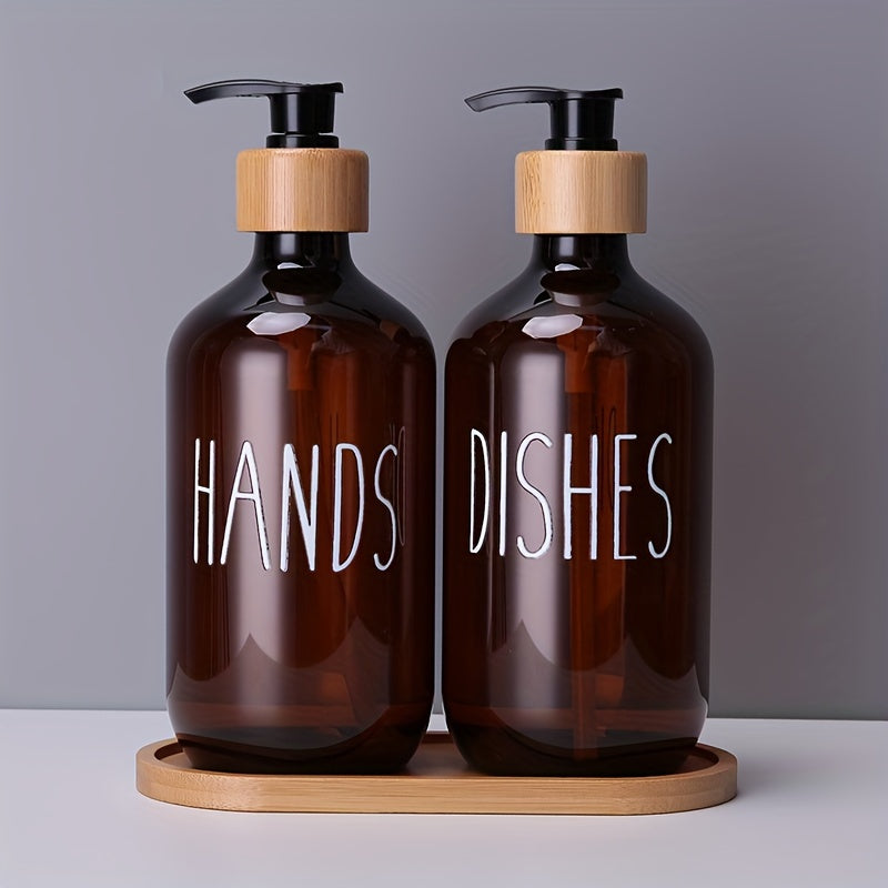 2 Piezas, Dispensador De Jabón De Plástico, Botella De Loción Para Encimera, Dispensador De Jabón Para Manos Y Platos, Botella Vacía Recargable, Decoración Para El Hogar, Accesorios De Baño