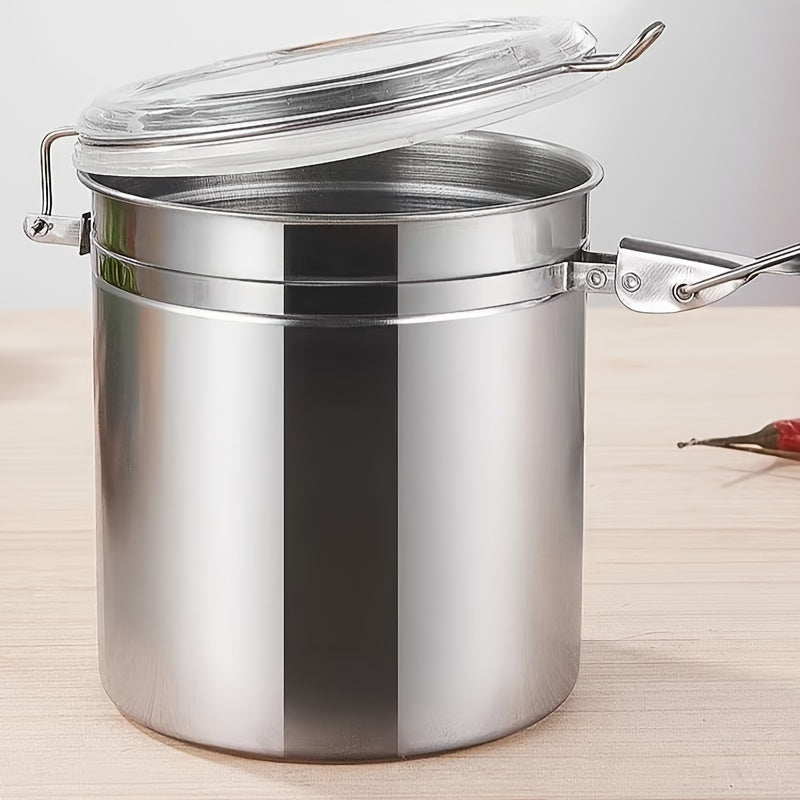 Juego de 4 Contenedores Sellados de Acero Inoxidable para Café, Caramelos, Frutas Secas y Té