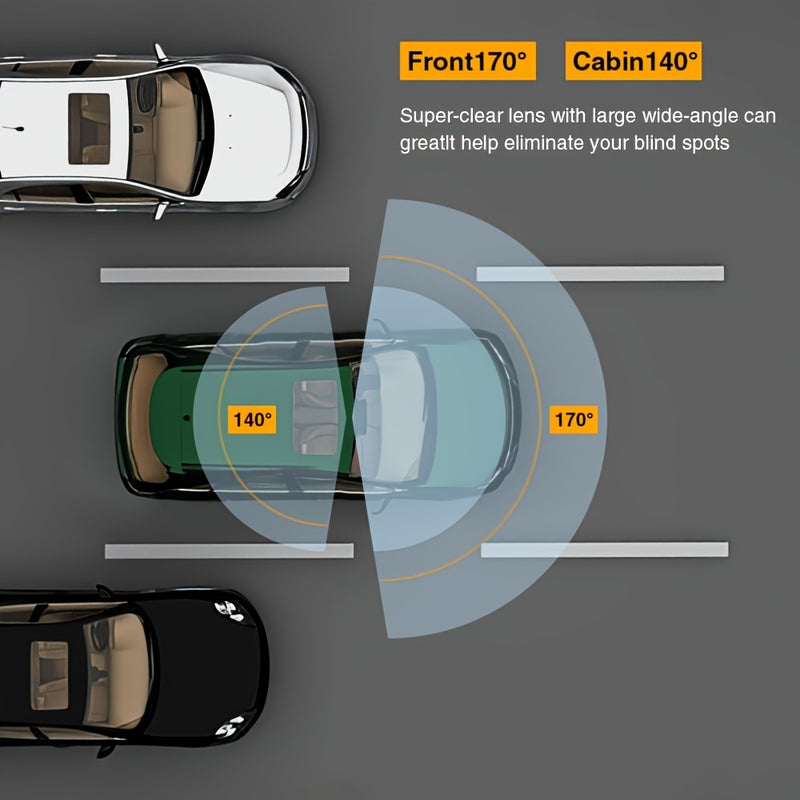 Grabadora de doble cámara para coche, frontal 1080P, trasera 720P, función de visión nocturna, grabación en bucle, disponible con o sin tarjeta de memoria, ideal para automóviles