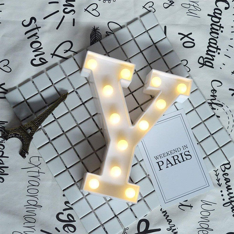 Letra Luz Led Lampara Decorativa Luces Plástico Hogar Fiestas LL07G-DCM