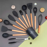 Set Utensilios x11 De Silicona Resistente Cocina LO8-4