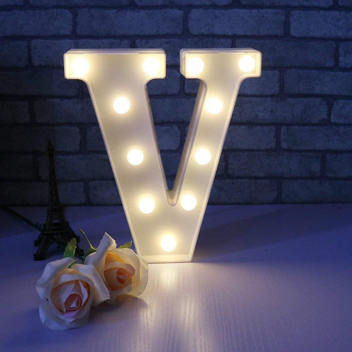 Letra Luz Led Lampara Decorativa Luces Plástico Hogar Fiestas LL07G-DCM