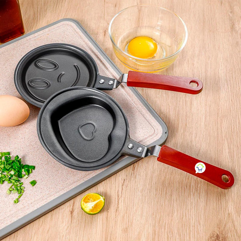 Set x2 Sartén Antiadherente Molde Figuras Cacerola Huevos Panqueques PHP0067