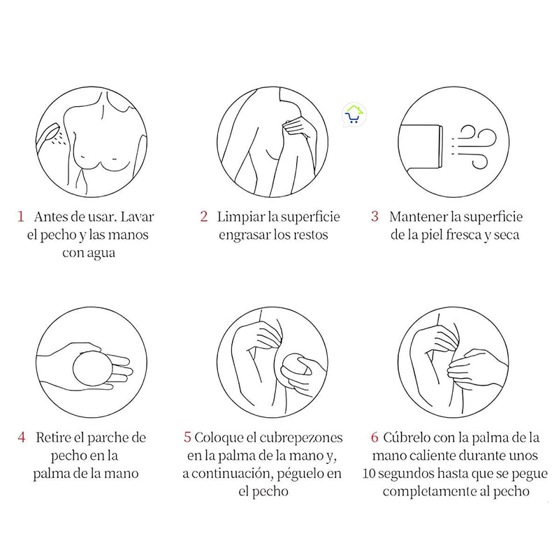 Cubre Pezón Pezoneras Invisibles Silicona Adhesivo Para Pechos Senos PSNA2