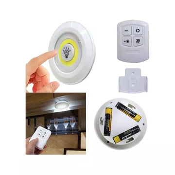 Luz Led Set X3 Lampara Adhesiva Control Remoto Color Blanco