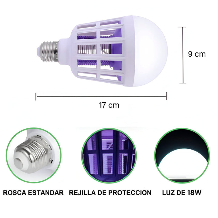 Bombillo LED Mata Insectos Zancudos Sin Químicos BG3879